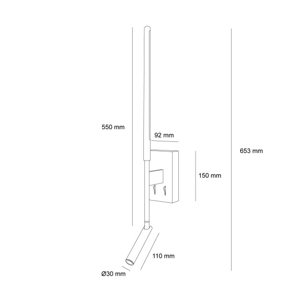 Снимка на Стенен LED аплик Twin SQ | 3W+6W | 3000K