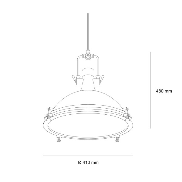 Детайлно изображение на Висящ пендел Cargo | Индустриален дизайн | Черен | Ø41cm | IP20 | E27 Снимка на Висящ пендел Cargo | Индустриален дизайн | Черен | Ø41cm | IP20 | E27