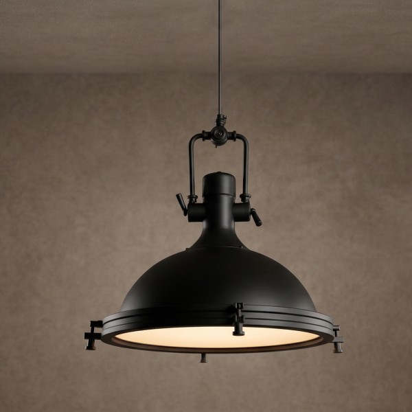 Детайлно изображение на Висящ пендел Cargo | Индустриален дизайн | Черен | Ø41cm | IP20 | E27 Снимка на Висящ пендел Cargo | Индустриален дизайн | Черен | Ø41cm | IP20 | E27