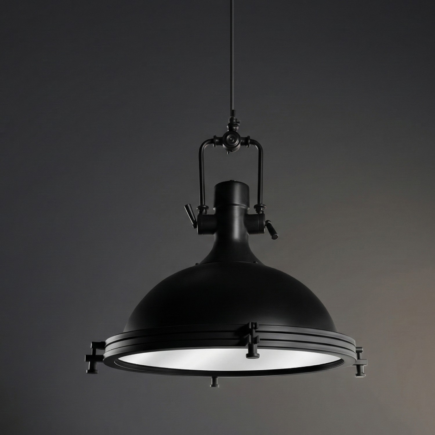 Детайлно изображение на Висящ пендел Cargo | Индустриален дизайн | Черен | Ø41cm | IP20 | E27 Снимка на Висящ пендел Cargo | Индустриален дизайн | Черен | Ø41cm | IP20 | E27