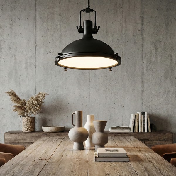 Детайлно изображение на Висящ пендел Cargo | Индустриален дизайн | Черен | Ø41cm | IP20 | E27 Снимка на Висящ пендел Cargo | Индустриален дизайн | Черен | Ø41cm | IP20 | E27