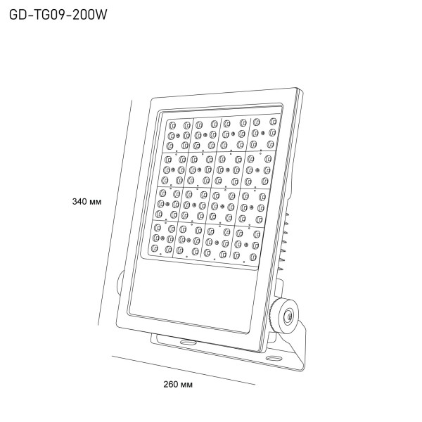 Детайлно изображение на LED прожектор Hunter | 30W-300W | 4000K | IP66 Снимка на LED прожектор Hunter | 30W-300W | 4000K | IP66