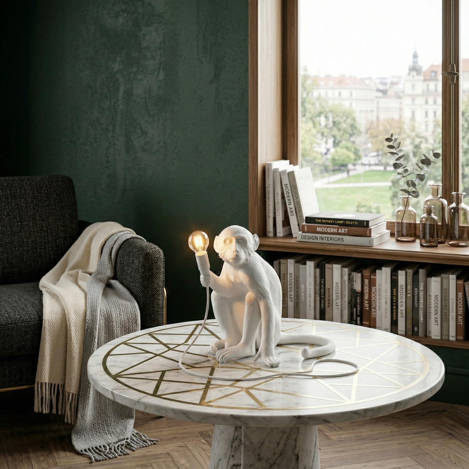 Снимка на Декоративна настолна лампа маймуна Monkey Table | 76cm | 3000K