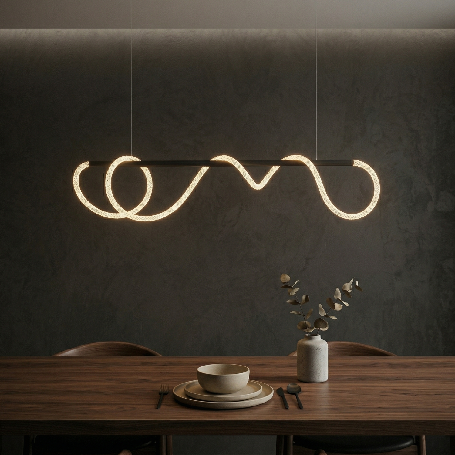 Снимка на Висяща LED лампа-въже Swing Pendant | Тип маркуч | 45W