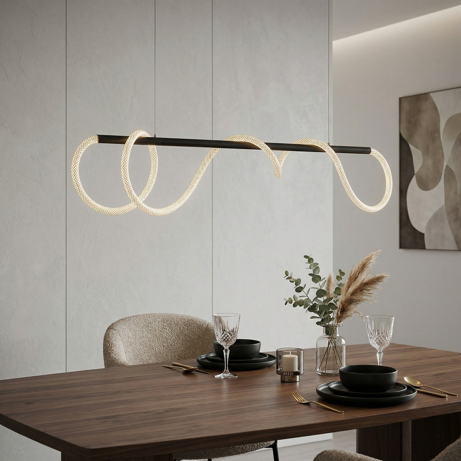 Снимка на Висяща LED лампа-въже Swing Pendant | Тип маркуч | 45W