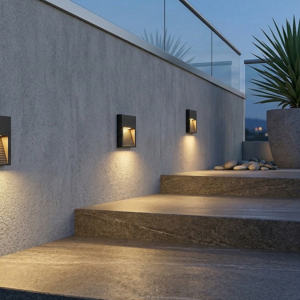 Снимка на LED луна за стъпала/стълбище с външен монтаж Lumos | IP65 | 3W | 3000K