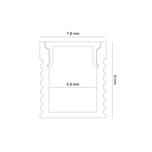 Детайлно изображение на Алуминиев профил за LED лента Mini 7.8x9мм | 3 метра Снимка на Алуминиев профил за LED лента Mini 7.8x9мм | 3 метра