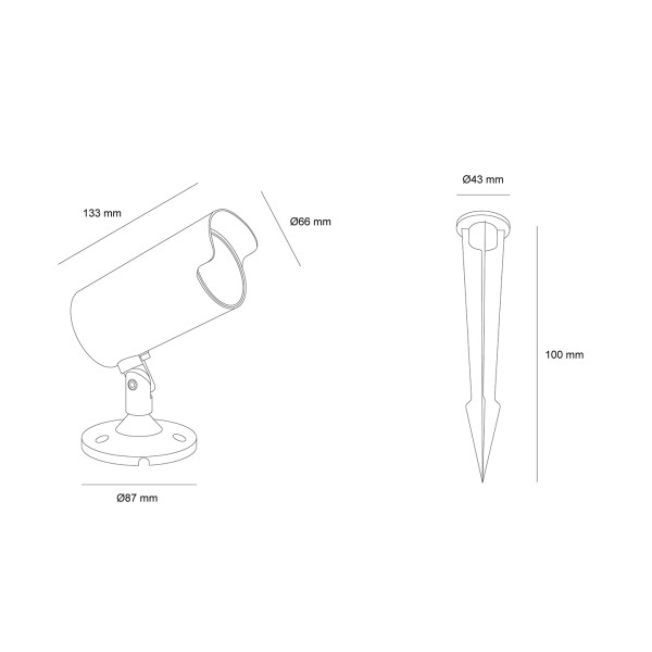 Детайлно изображение на Външен LED спот Spike | Сив | 12W | 3000K | IP65 Снимка на Външен LED спот Spike | Сив | 12W | 3000K | IP65