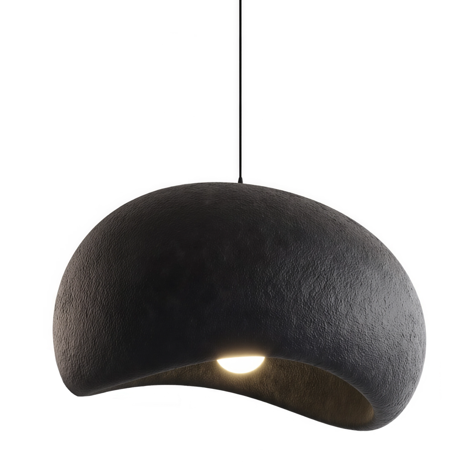 Снимка на Висяща лампа от смола Vali | Черна | Скулптурна форма