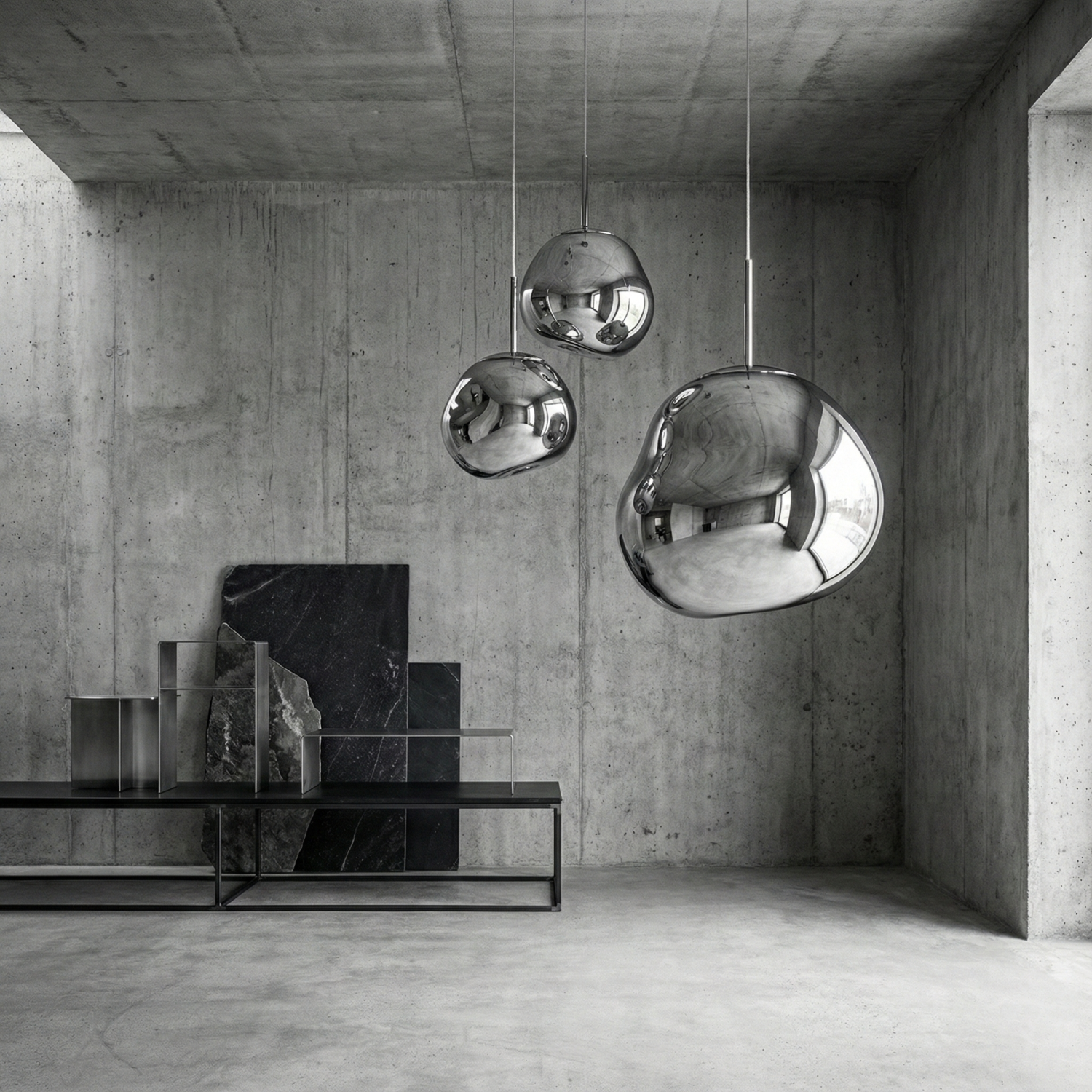 Снимка на Висяща лампа Ruby 2 Chrome | Цвят хром | Визия течен метал | 3000K