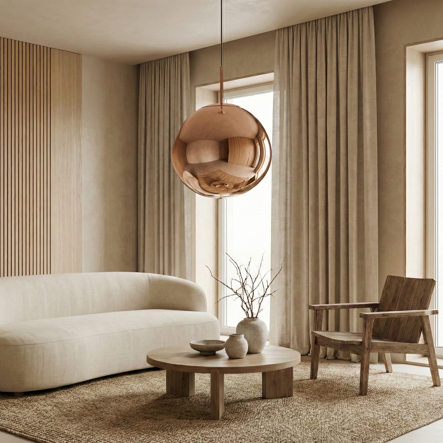 Снимка на Висяща лампа Ruby 2 Rose Gold | Розово злато | Визия течен метал | 3000K