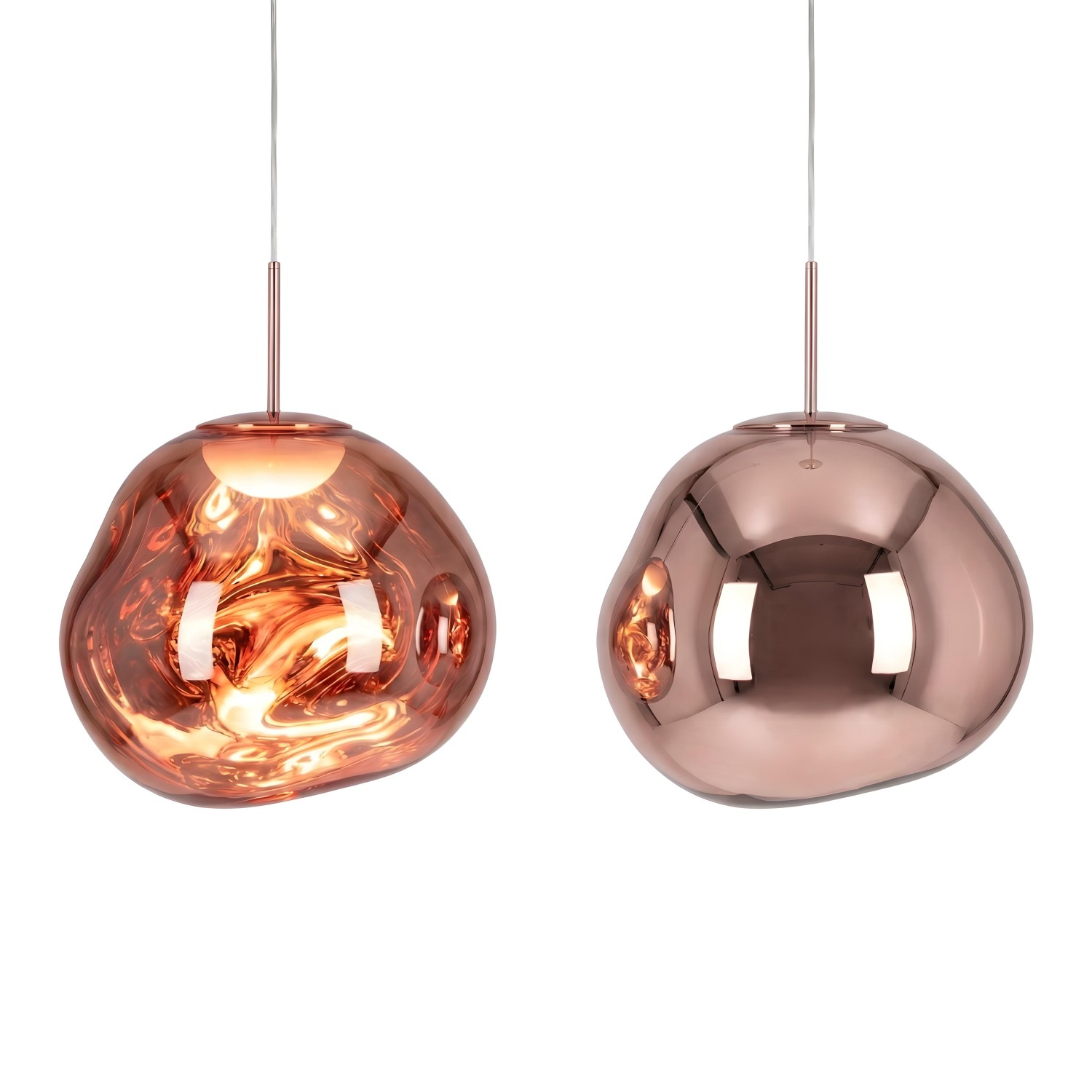 Снимка на Висяща лампа Ruby 2 Rose Gold | Розово злато | Визия течен метал | 3000K