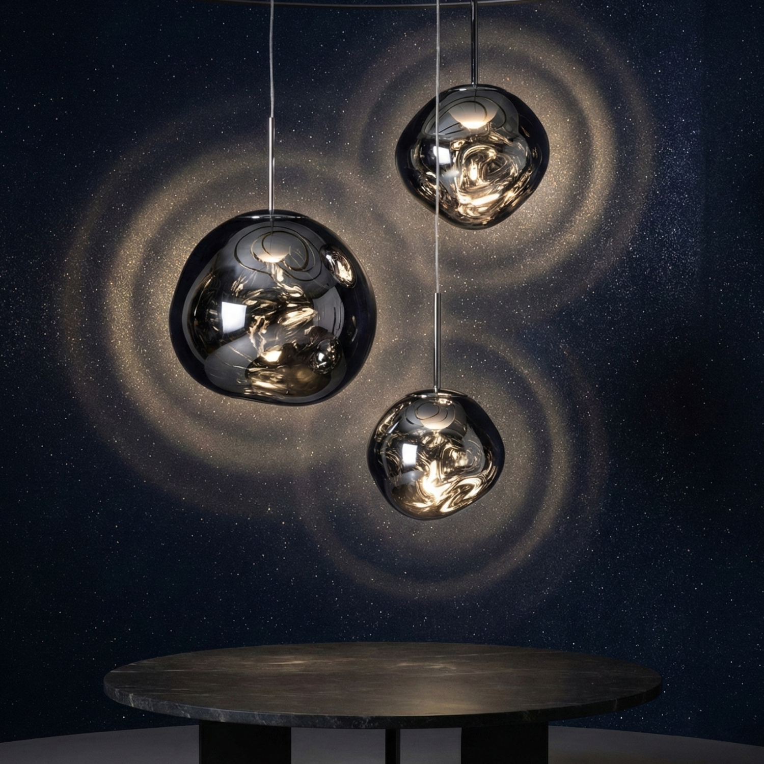 Снимка на Висяща лампа Ruby 2 Smoke Grey | Опушен хром | Визия течен метал | 3000K