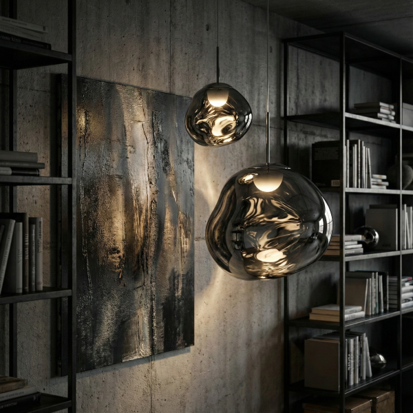 Снимка на Висяща лампа Ruby 2 Smoke Grey | Опушен хром | Визия течен метал | 3000K