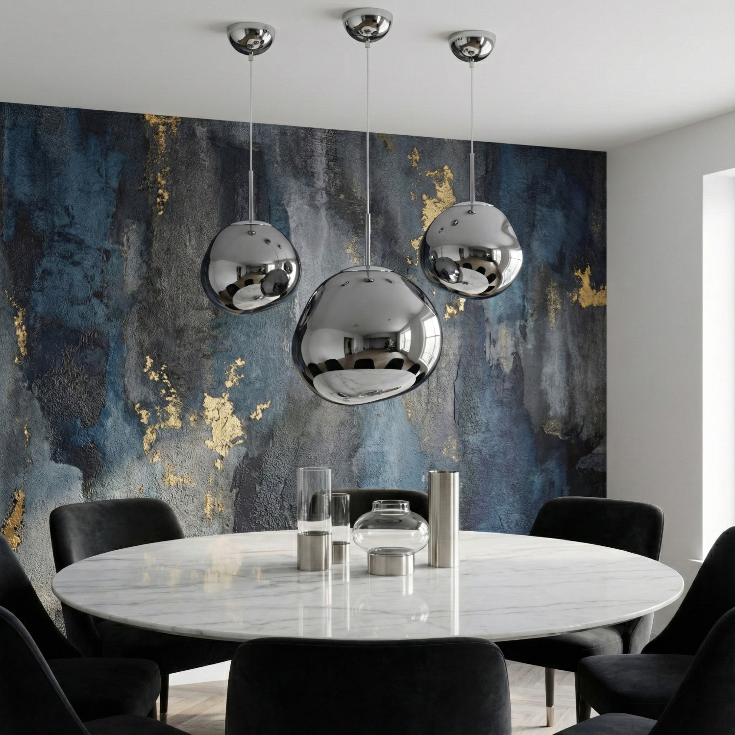 Снимка на Висяща лампа Ruby 2 Smoke Grey | Опушен хром | Визия течен метал | 3000K