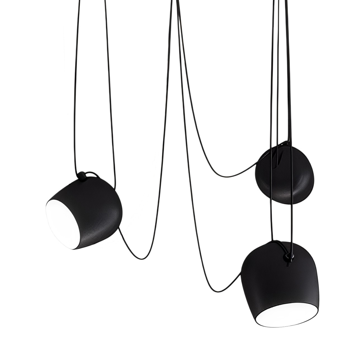 Снимка на Модулен висящ полилей с три черни абажура Bowls | 3x10W | CCT