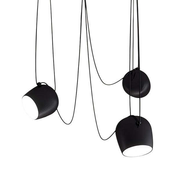 Снимка на Модулен висящ полилей с три черни абажура Bowls | 3x10W | CCT