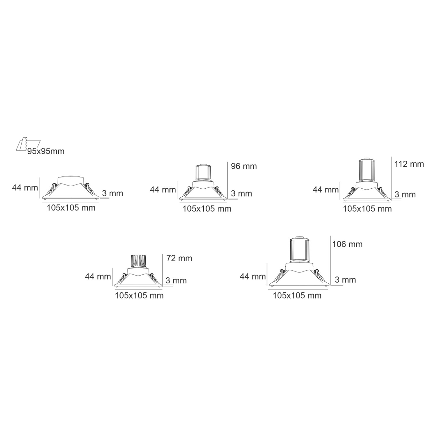 Снимка на Квадратна LED луна за вграждане Vivienne 1082 | GU10