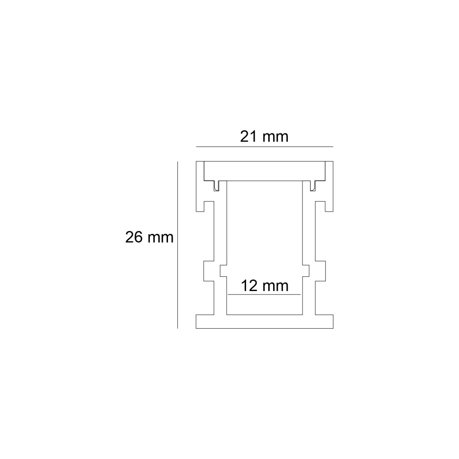 Снимка на Алуминиев профил за вграждане в земя на LED 2126F | 21×26 мм | 1 метър | OPAL дифузер
