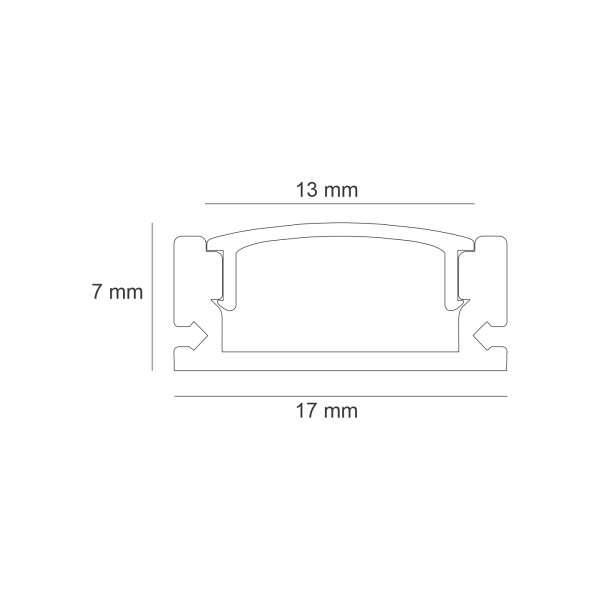 Снимка на Алуминиев профил за LED лента OM 509 | 17×7 мм | 3 метра | OPAL дифузер