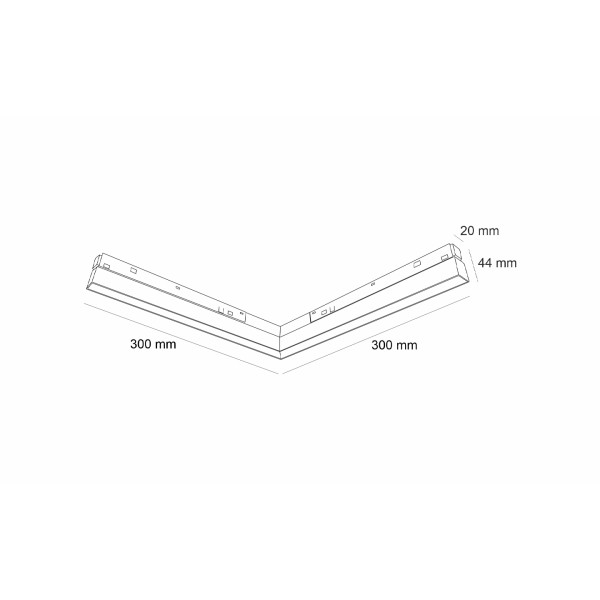 Снимка на Ъглов LED модул Angle Magnet за магнитна система 23 mm Slim - Релсово осветление