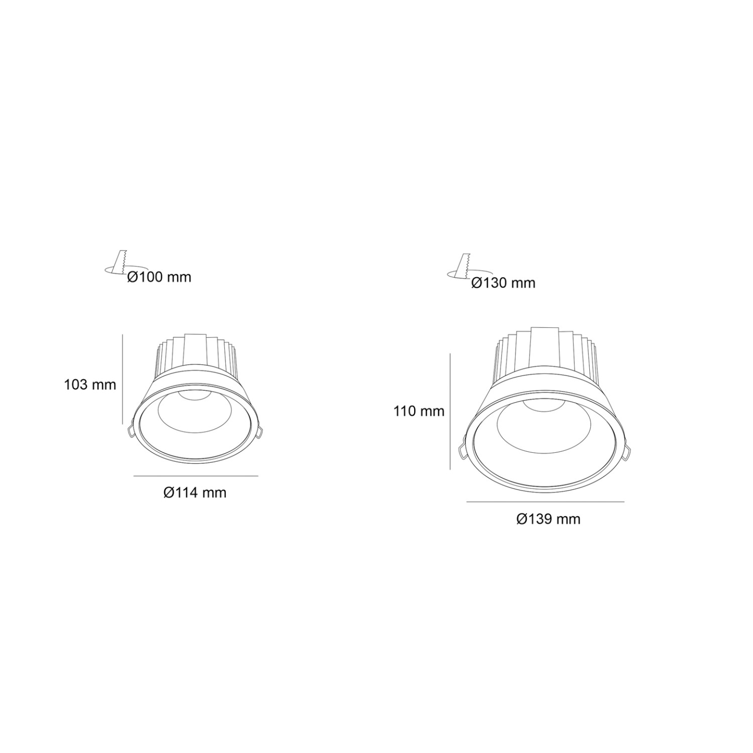 Снимка на LED луна за вграждане Clear ST | Черен рефлектор | 4000K