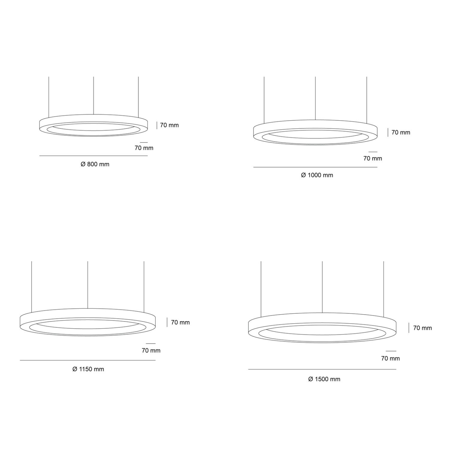 Детайлно изображение на Висящ кръгъл LED полилей Cool XL Pro | 4 размера Снимка на Висящ кръгъл LED полилей Cool XL Pro | 4 размера