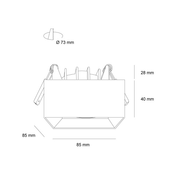 Снимка на Квадратна LED луна за външен монтаж Burr SQ | 10W | 3000K
