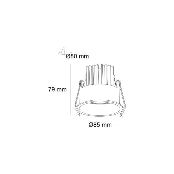 Детайлно изображение на LED луна за вграждане Orion D | Насочваща се | 10W | CCT Снимка на LED луна за вграждане Orion D | Насочваща се | 10W | CCT