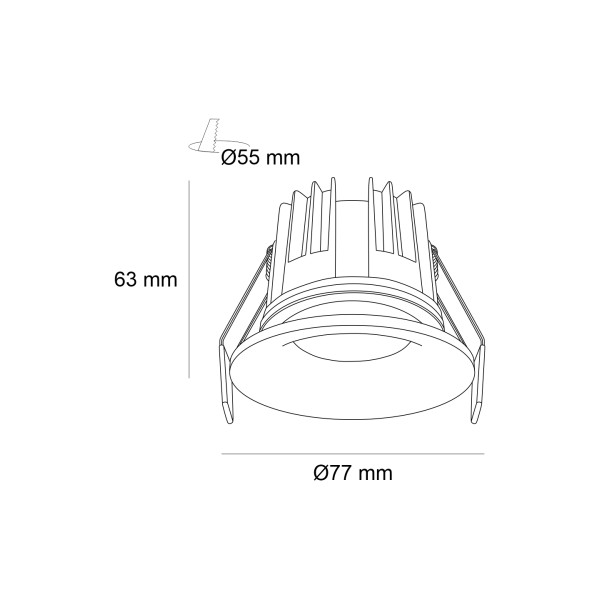 Снимка на LED луна за вграждане Smoot 10W | 3000K
