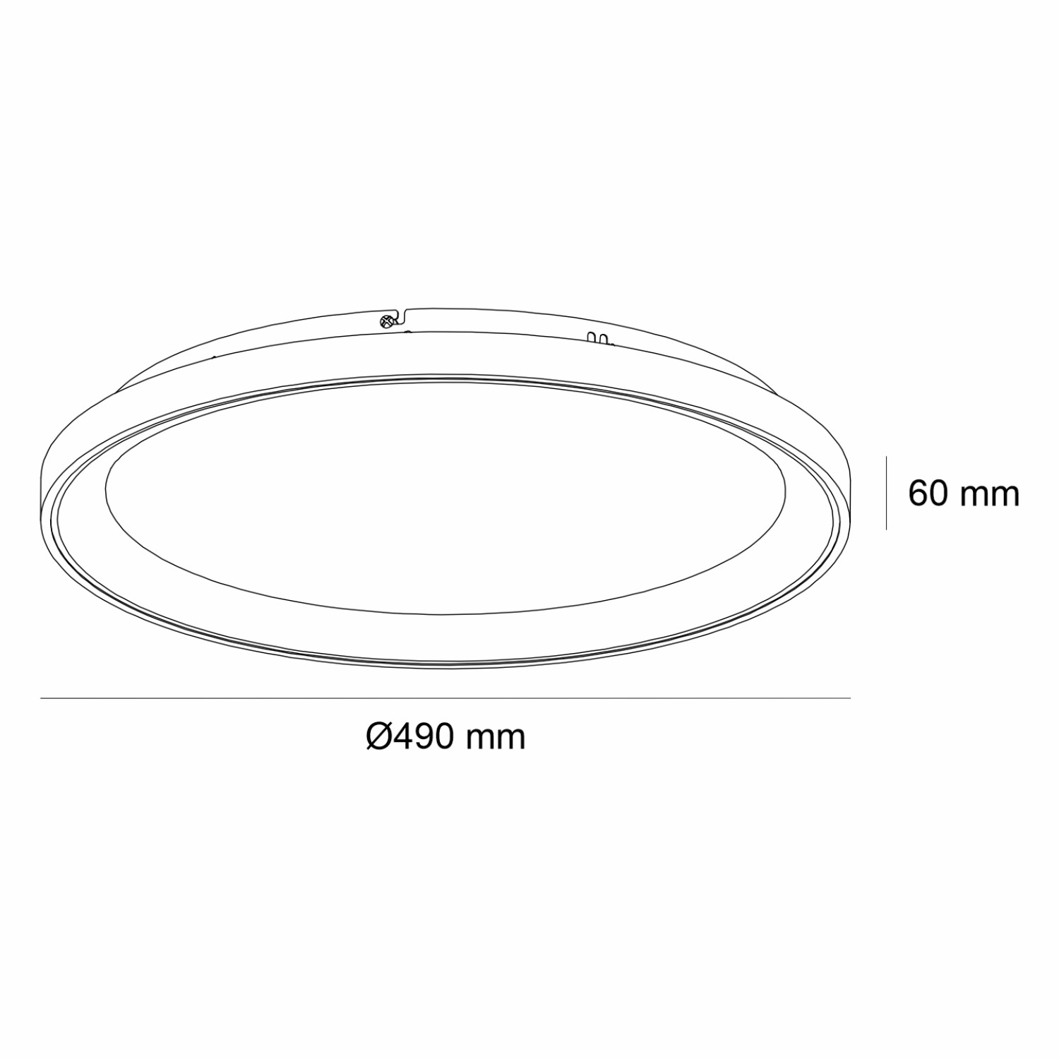 Снимка на LED плафониера Sirius с тънък профил и светлинен пръстен | 3-CCT | 48W