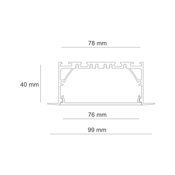 Детайлно изображение на LED профил за вграждане S-Line 99 BM | 99 x 40мм | 1 метър Снимка на LED профил за вграждане S-Line 99 BM | 99 x 40мм | 1 метър
