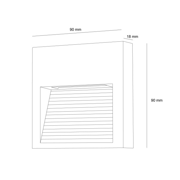 Детайлно изображение на LED луна за стъпала/стълбище с външен монтаж Lumos | IP65 | 3W | 3000K Снимка на LED луна за стъпала/стълбище с външен монтаж Lumos | IP65 | 3W | 3000K