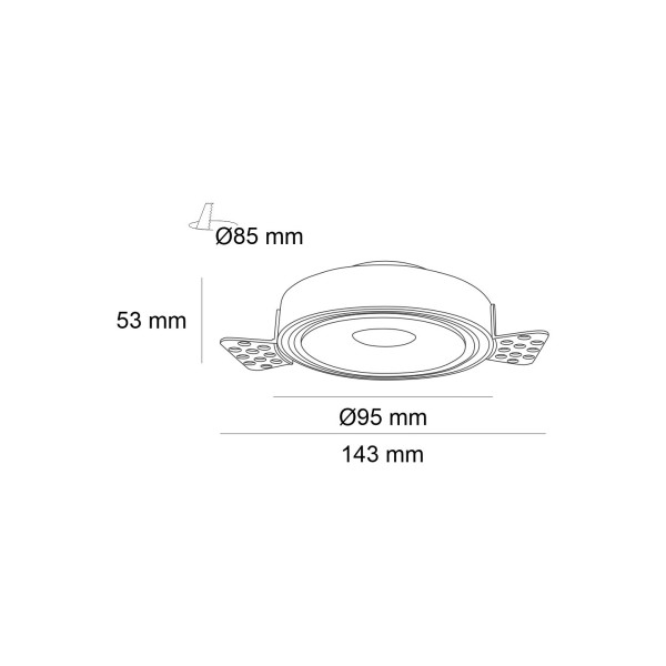 Снимка на LED луна за вграждане Net Trimless | Ъгъл 24° | Без ръб | 3000K | 10W