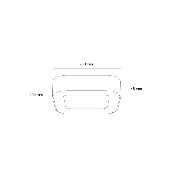 Снимка на Фасадна квадратна плафониера Norma C | 12W | IP65 | 3000K