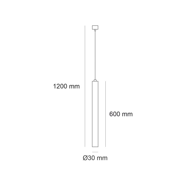 Снимка на Висящ цилиндричен LED пендел Pipe | 60cm | 3000K | 5W