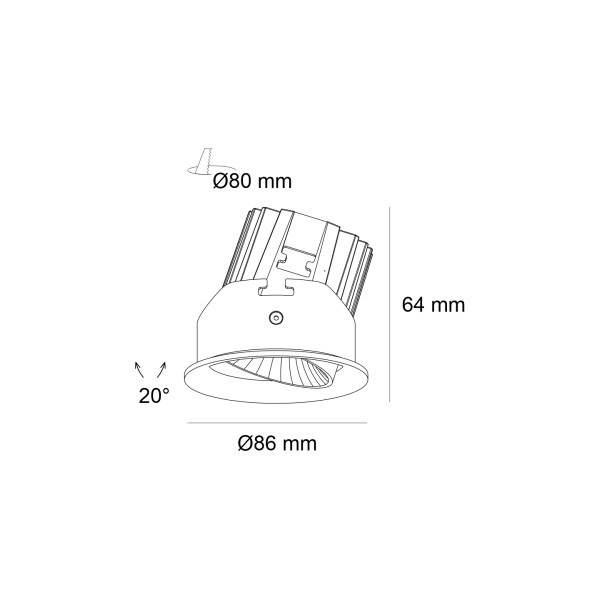 Снимка на LED луна за вграждане Mizar AJ | 36° Ъгъл | 12W | 3000K
