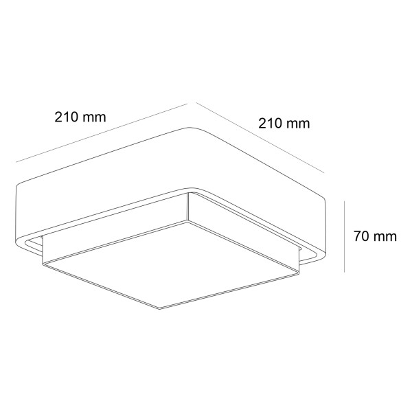 Снимка на Квадратна фасадна LED плафониера Form SQ | 18W | IP65