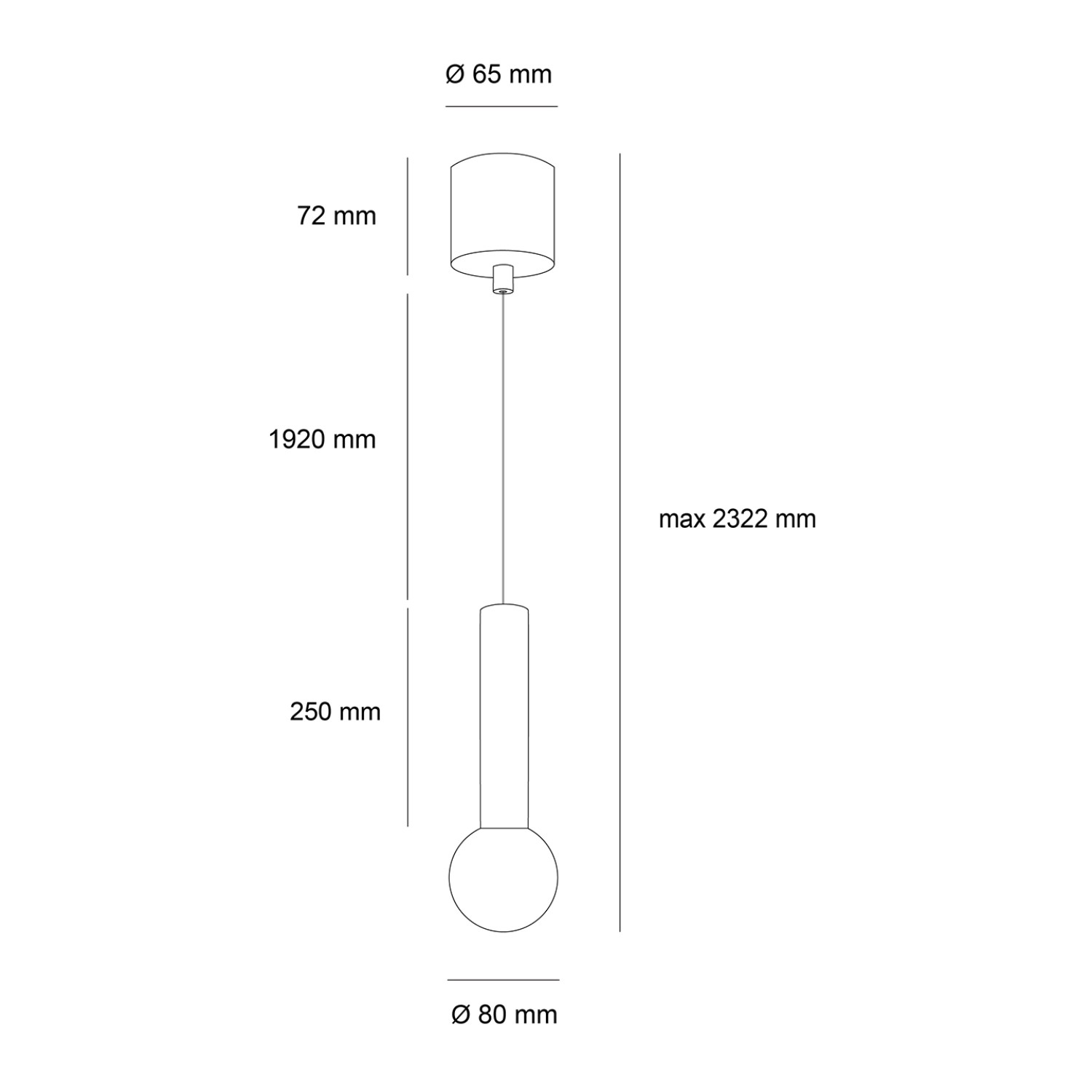 Снимка на Висящ пендел Rigoletto | 3.5W | 3000K | IP44 | Ø80 мм