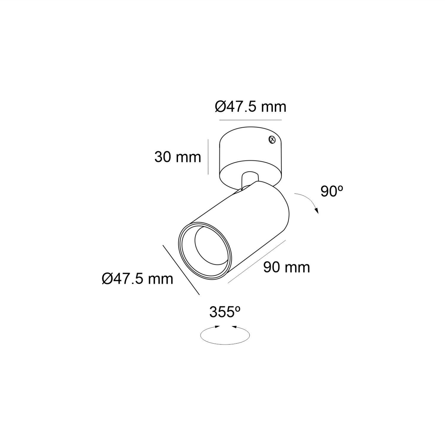 Снимка на LED спот за външен монтаж Roll | Насочваем | 3000K | 8W
