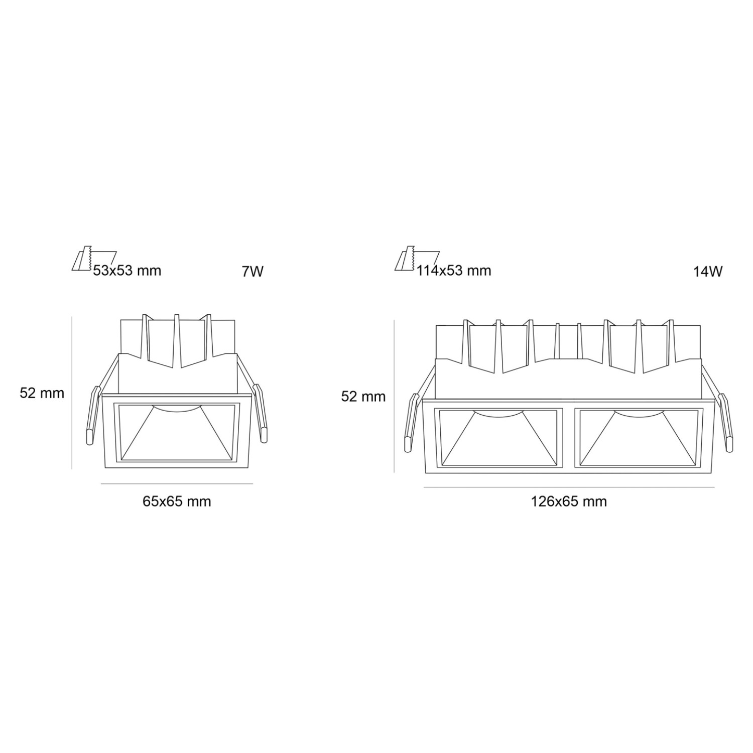 Снимка на Двойна LED луна за вграждане Squadra | 3000K | Черен рефлектор