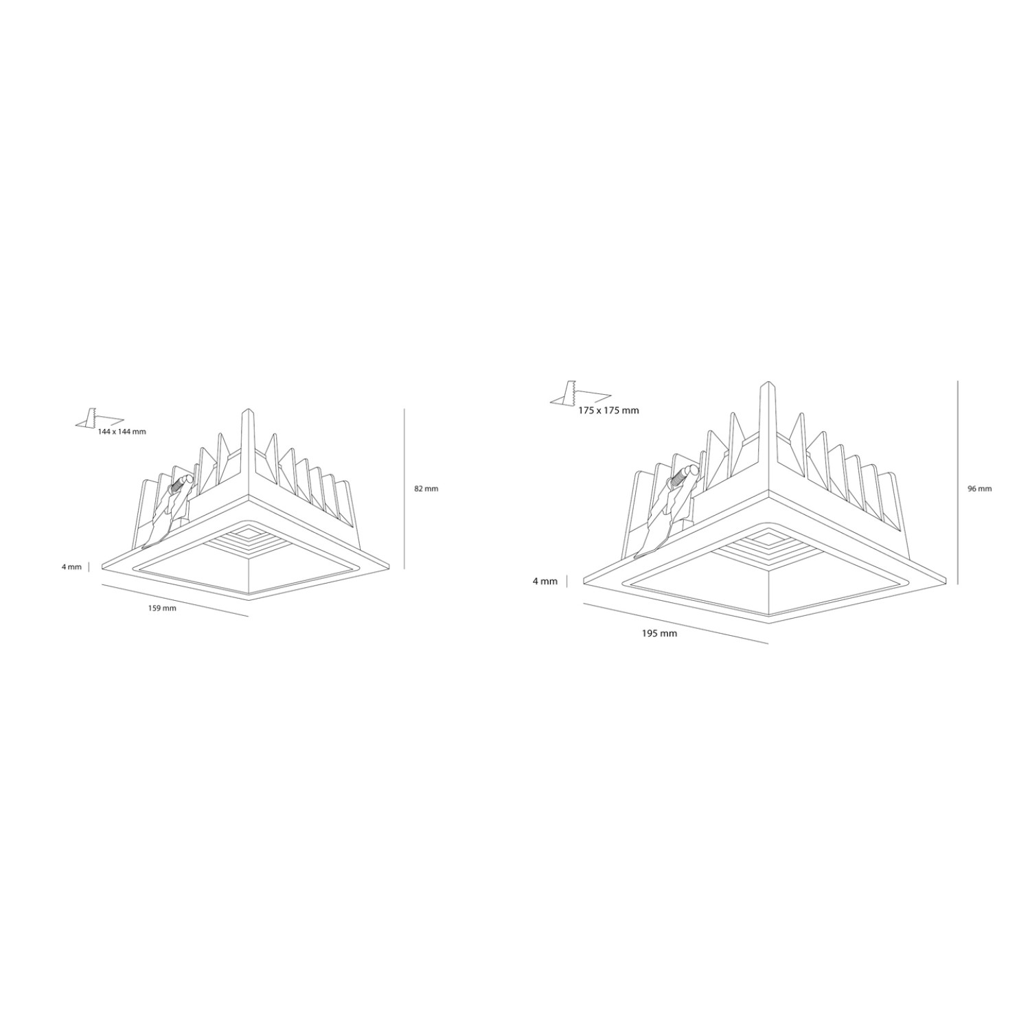Детайлно изображение на Квадратна LED луна за вграждане Starlit | Избор на мощност | 4000K Снимка на Квадратна LED луна за вграждане Starlit | Избор на мощност | 4000K