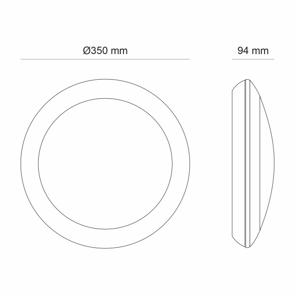 Снимка на Кръгъл екстериорен LED плафон Umberta IP66 (Ø350 мм) - Плафони