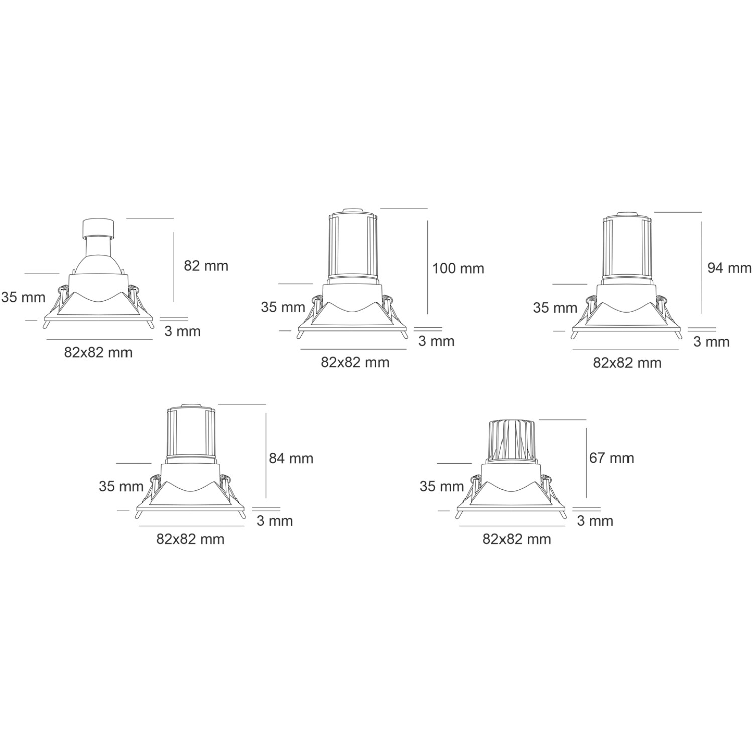 Снимка на Квадратна LED луна за вграждане Vivienne 1011 | GU10
