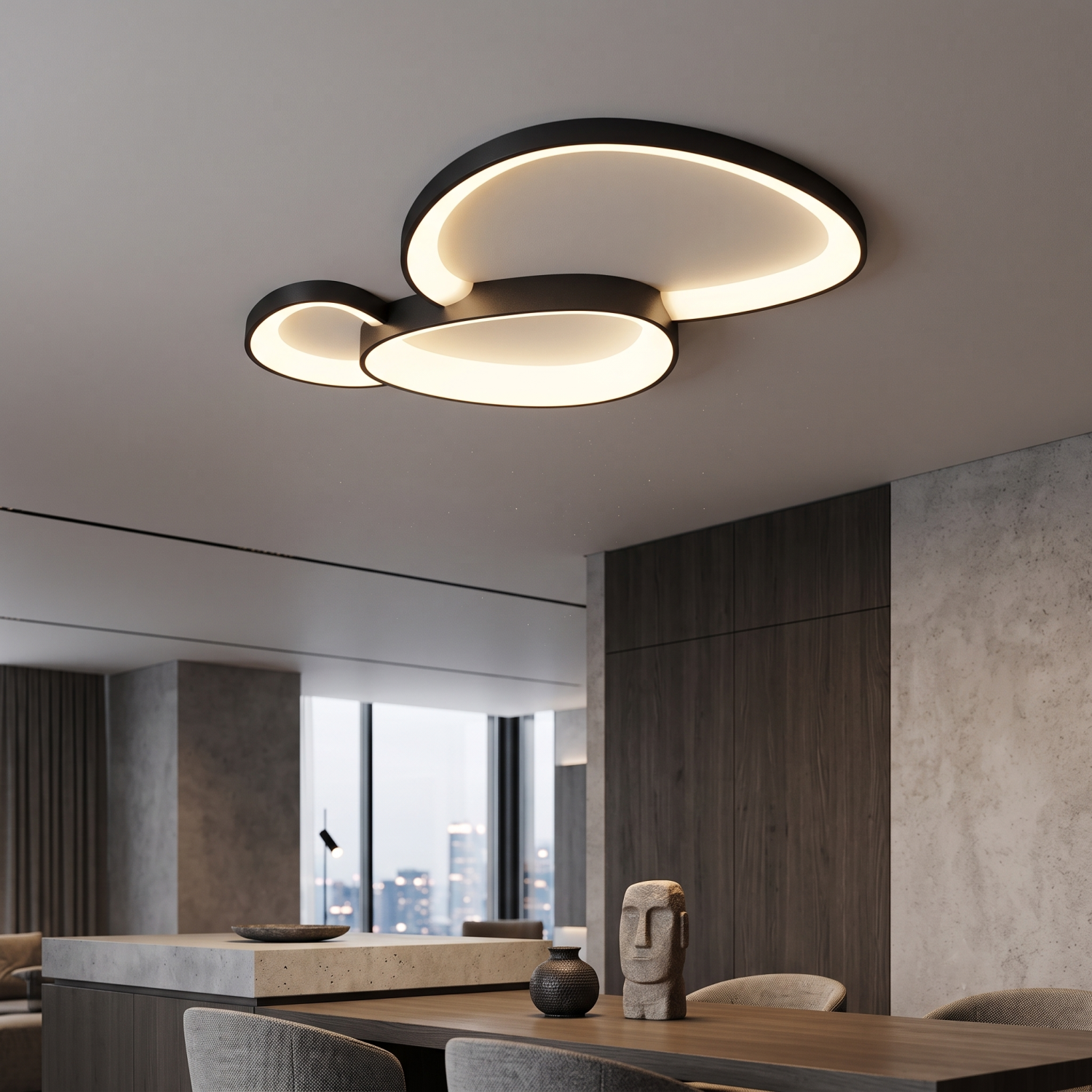 Снимка на LED плафон Flow 50W 3CCT модерен за хол и трапезария