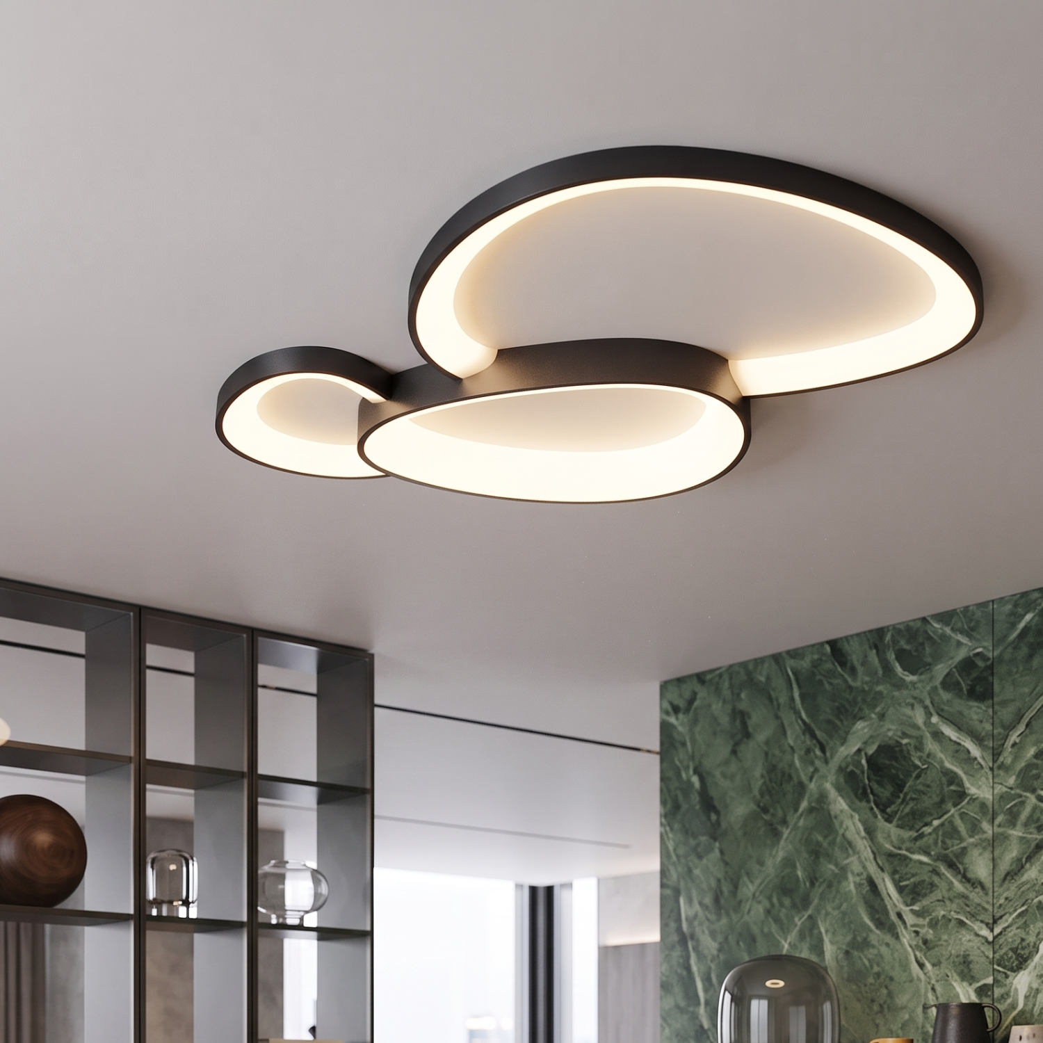 Снимка на LED плафон Flow 50W 3CCT модерен за хол и трапезария