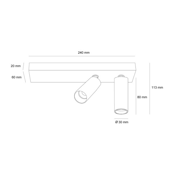 Снимка на LED спот за външен монтаж Dodo | Насочваем | 2x6W | 3000K