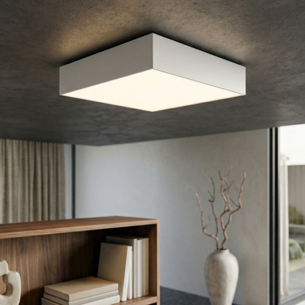 Детайлно изображение на Квадратен LED плафон LID Square | 25W | 3000K | Бял Снимка на Квадратен LED плафон LID Square | 25W | 3000K | Бял