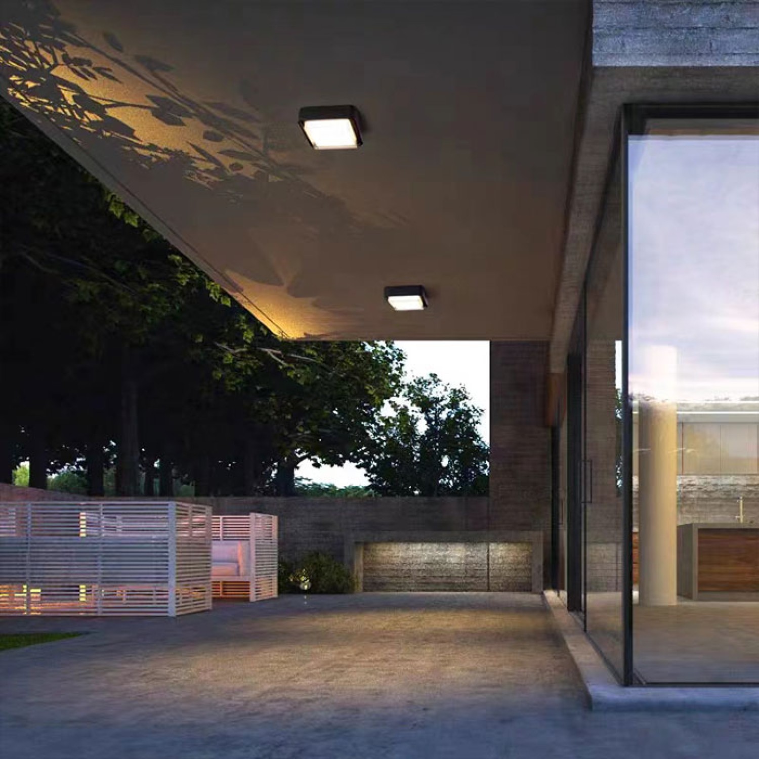 Снимка на Квадратна фасадна LED плафониера Form SQ | 18W | IP65