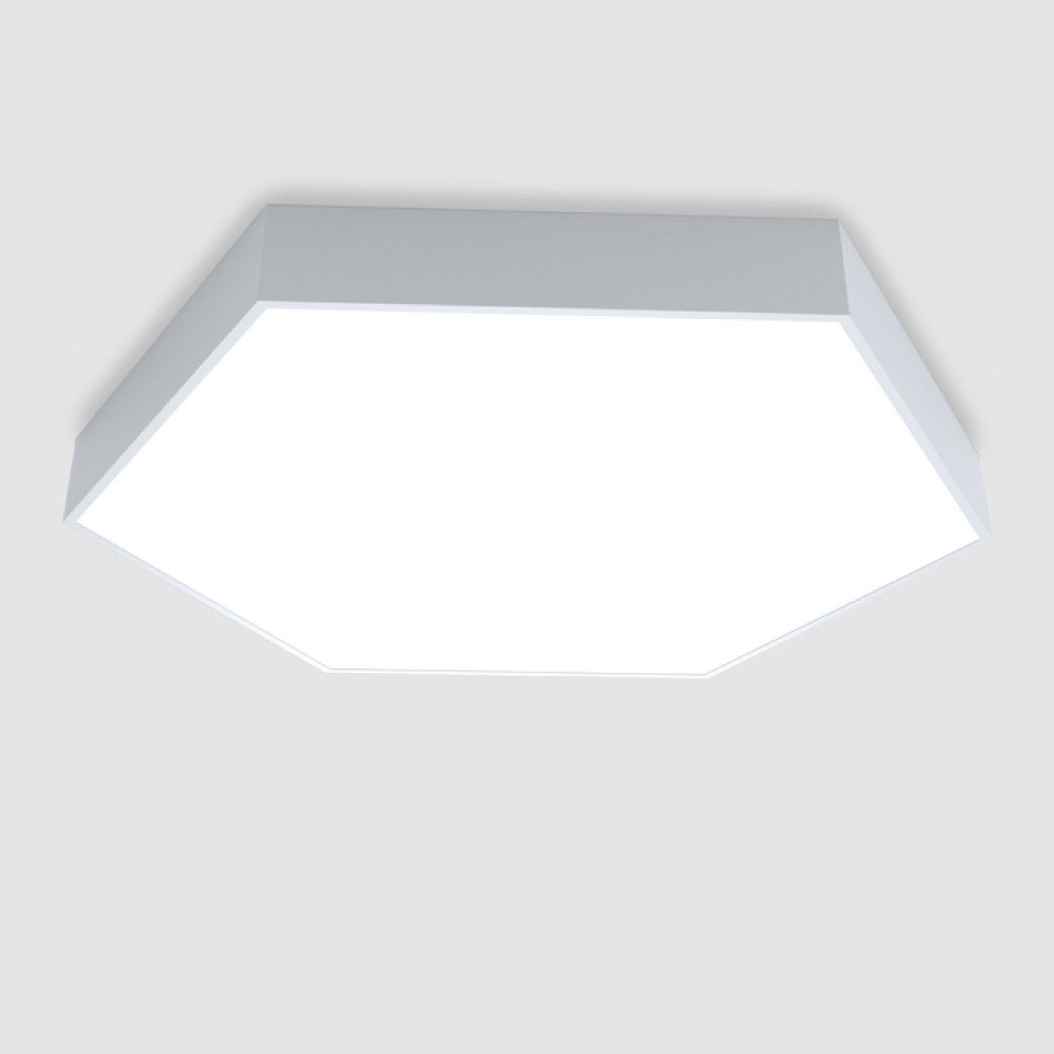 Детайлно изображение на LED плафониера Hexagon с шестоъгълна форма Снимка на LED плафониера Hexagon с шестоъгълна форма